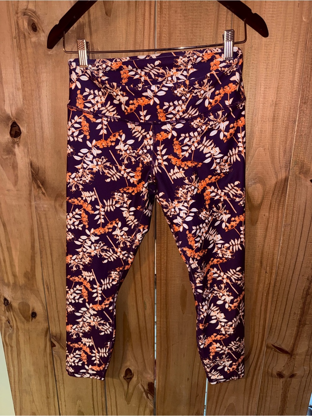 Fabletics Purple & Orange Floral High-Rise Leggings